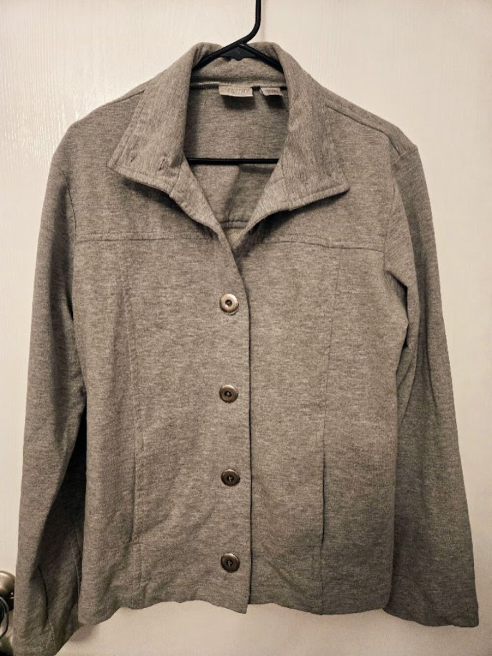 Chico's gray cotton jacket Size 2/L EUC